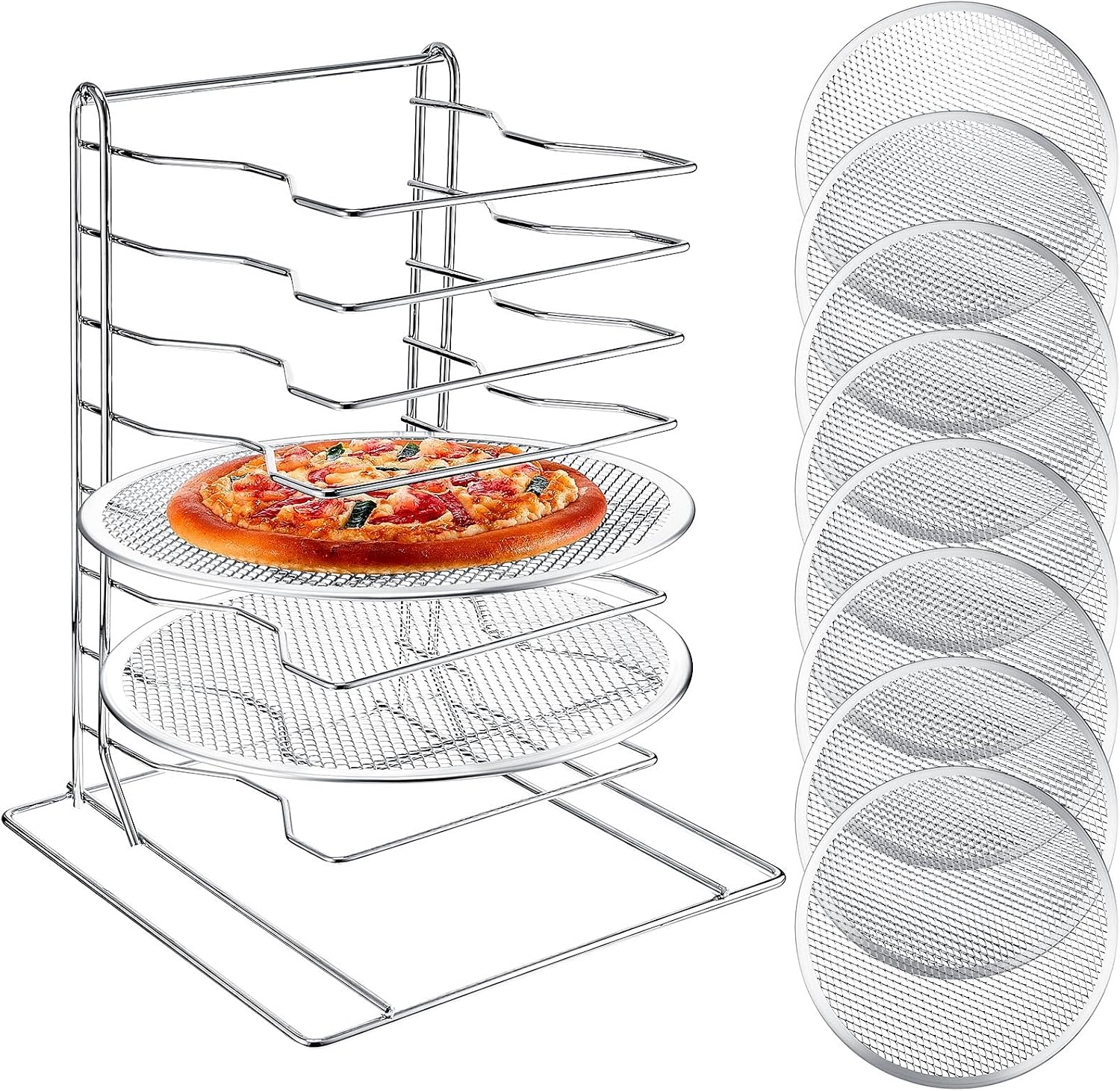 Baking Kitchen Set - Pizza Rack 8 Tiered Stand With