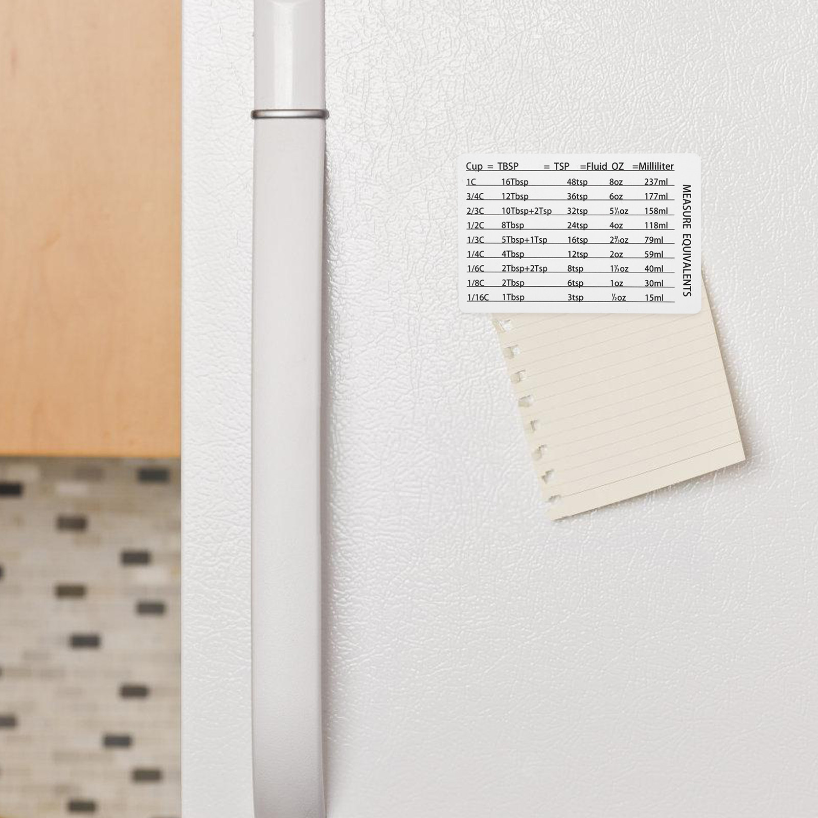 Kitchen Baking Conversion Chart - Compact Magnetic Kitchen Measurement Conversion Chart