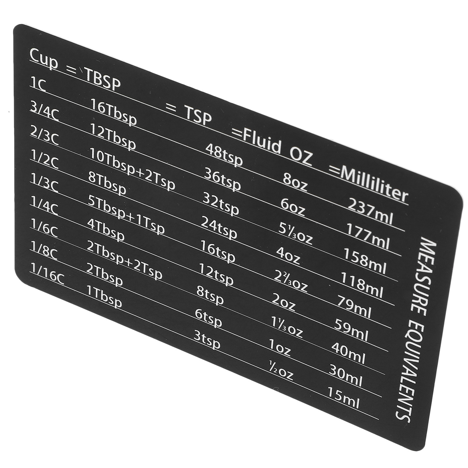 Kitchen Baking Conversion Chart - Magnetic Kitchen Conversion Chart PVC Wear