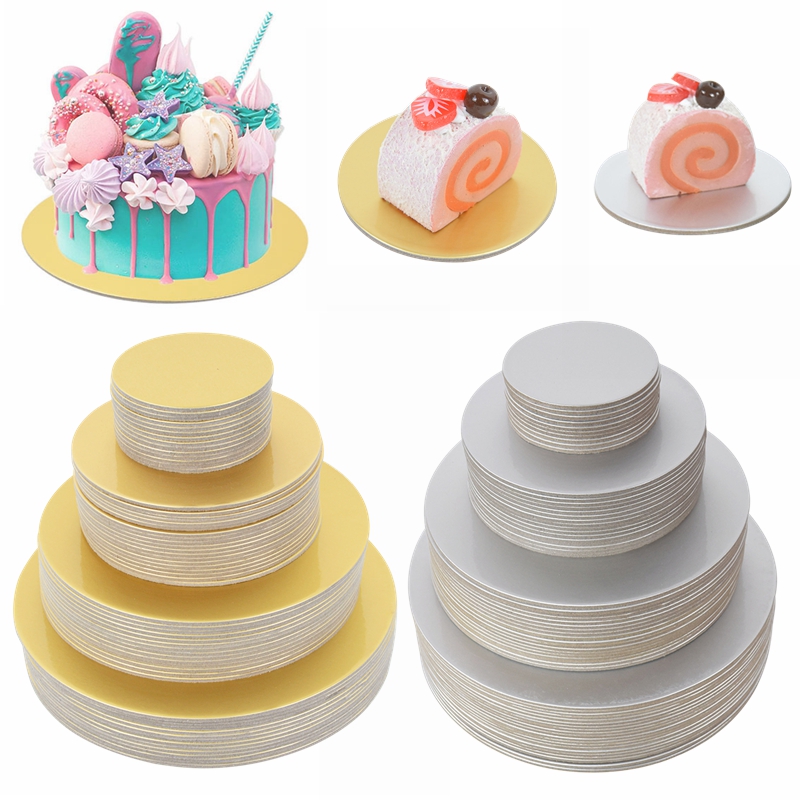 Cake Board Round - 10/16/22/26cm Gold Silver Round Cake Board