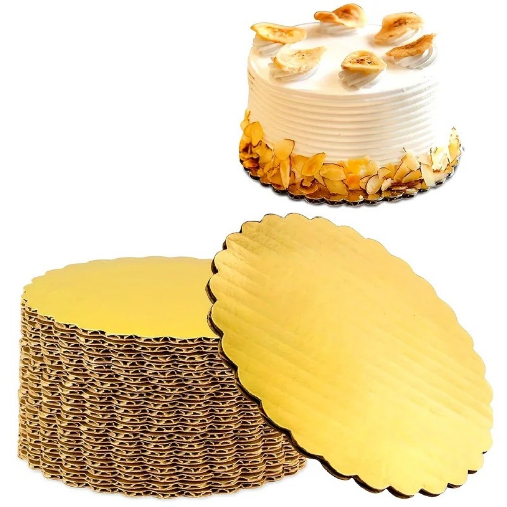 Cake Board Round - 5pcs Cake Board 8/10inch Round Gold-Cardboard