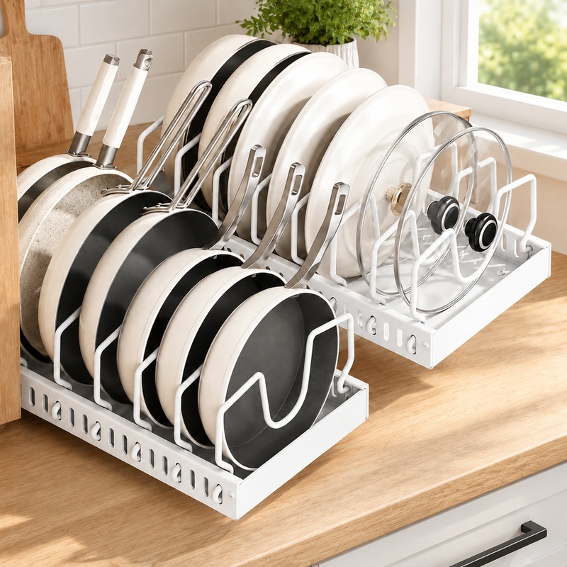 Adjustable Sliding Drawer Orga - Kitchen Baking Pan Organizer ulasan dan harga
