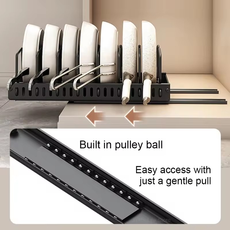 Adjustable Sliding Drawer Orga - Kitchen Baking Pan Organizer ulasan dan harga