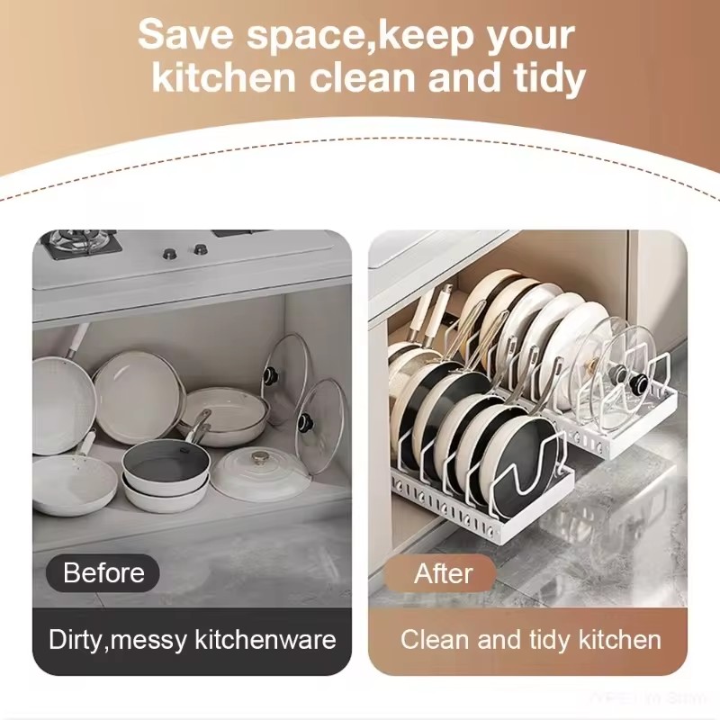 Adjustable Sliding Drawer Orga - Kitchen Baking Pan Organizer ulasan dan harga