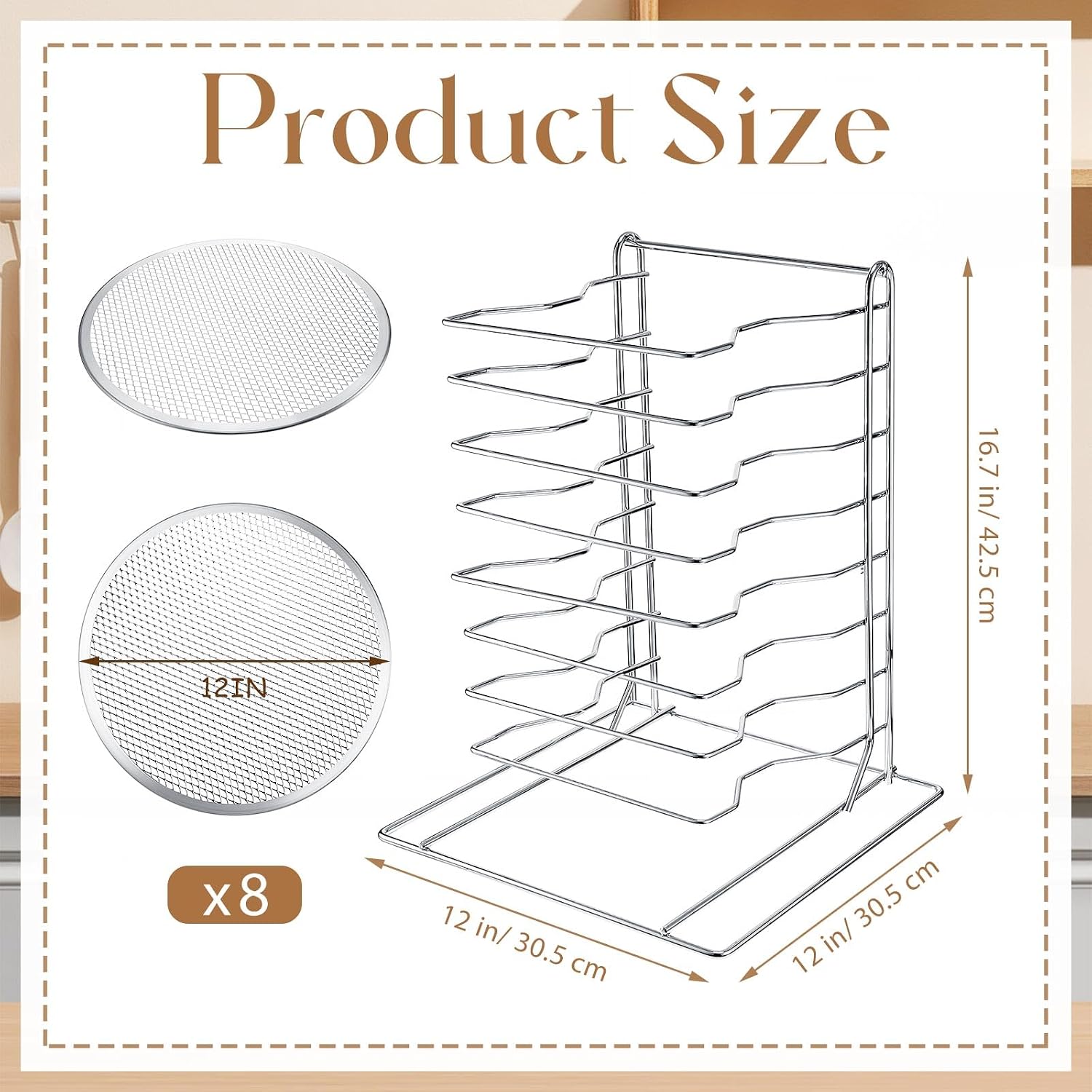 Pizza Rack 8 Tiered Stand With - Baking Kitchen Set ulasan dan harga
