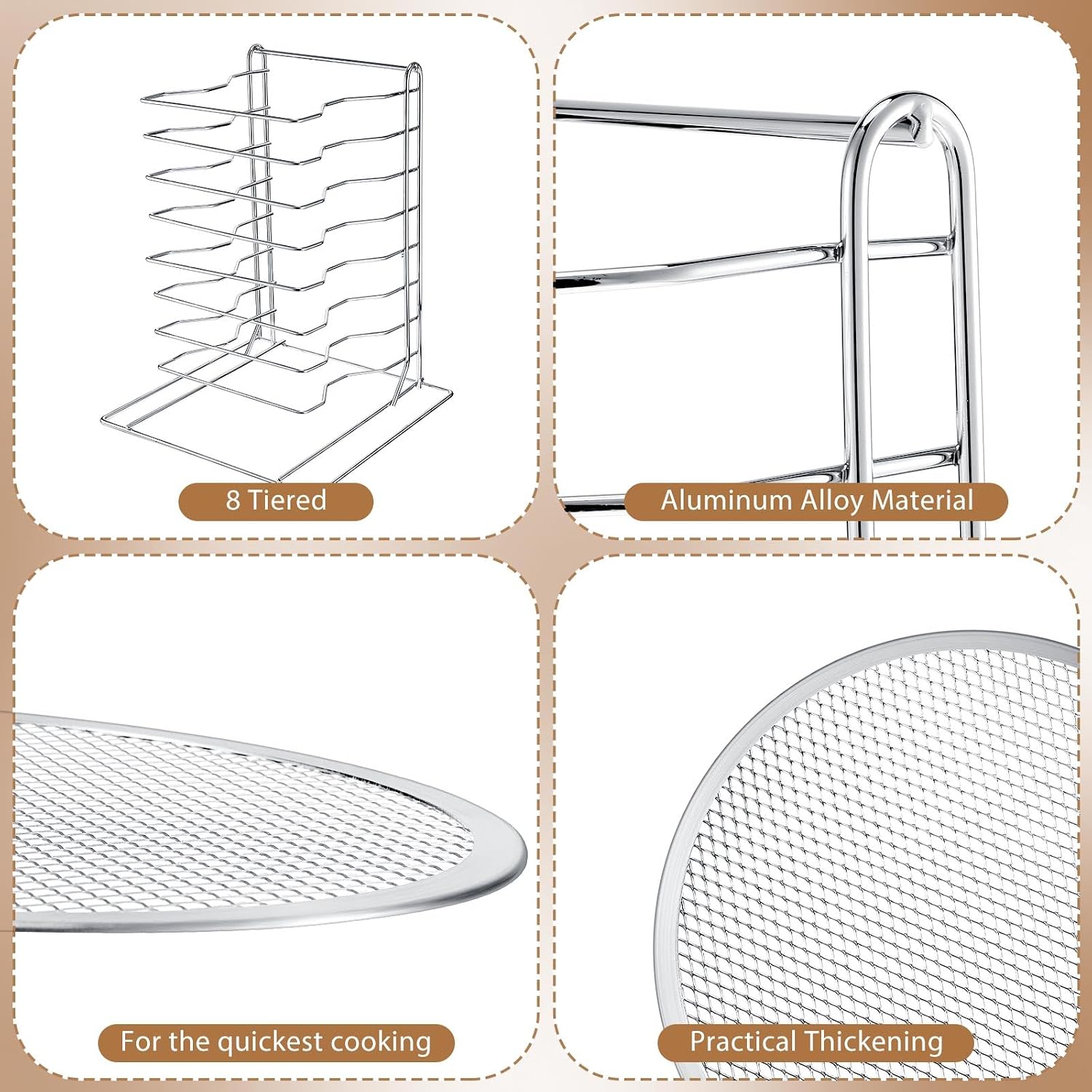 Pizza Rack 8 Tiered Stand With - Baking Kitchen Set ulasan dan harga