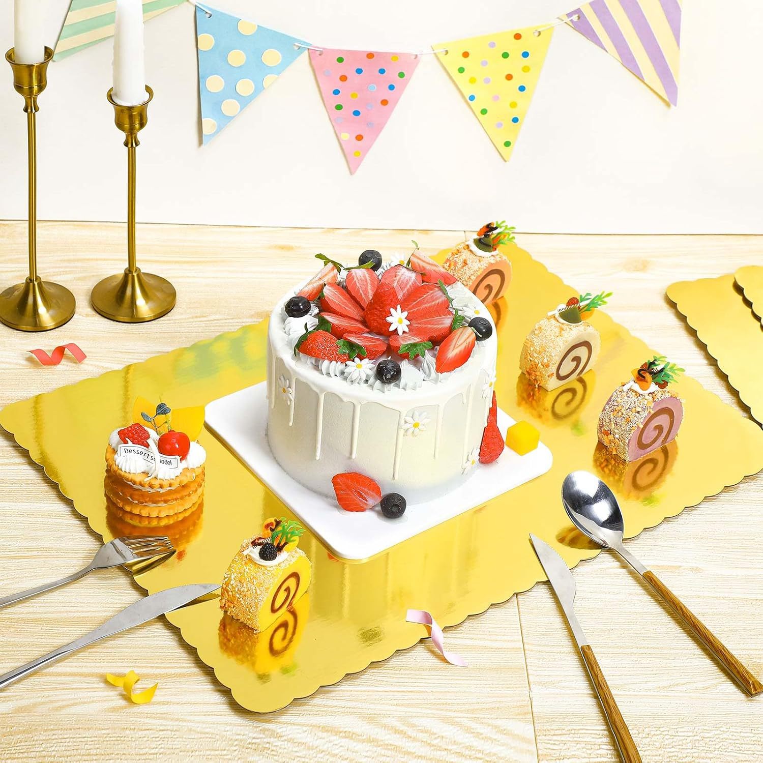 10PCS 10*14inch Golden Rectang - Cake Board Round ulasan dan harga