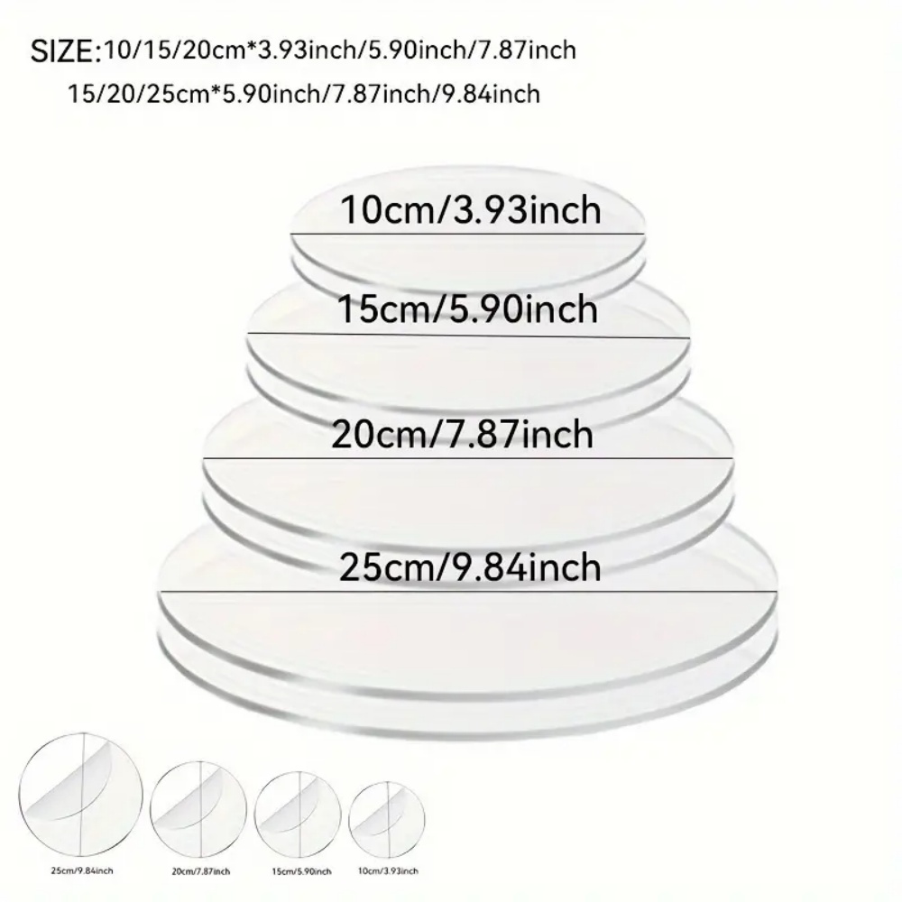 3pcs/4pcs Acrylic Cake Discs S - Cake Board Round ulasan dan harga