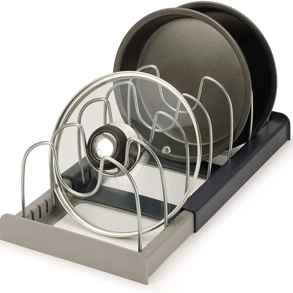 7-grid Telescopic Pot Rack,Pan - Kitchen Baking Pan Organizer ulasan dan harga