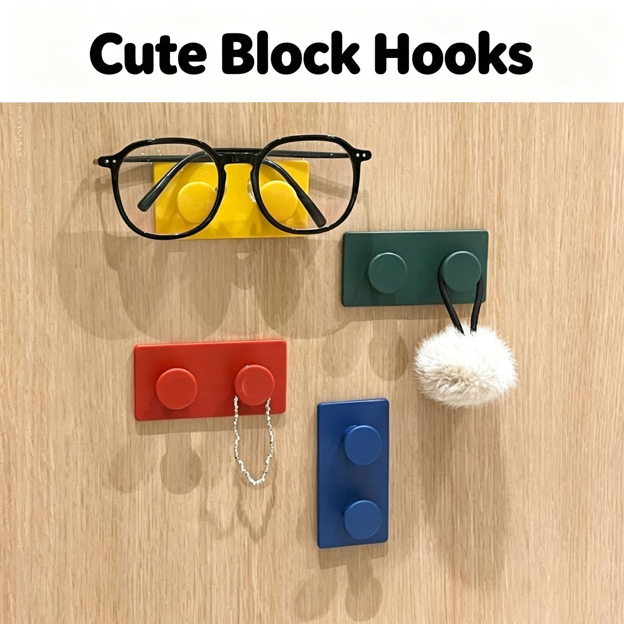 4Pcs Cute Block Hooks, No Dril - Kitchen Zo ulasan dan harga