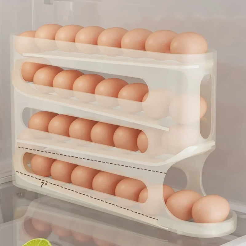 4 Layers Automatic Rolling Egg - Kitchen Baking Tray Storage ulasan dan harga