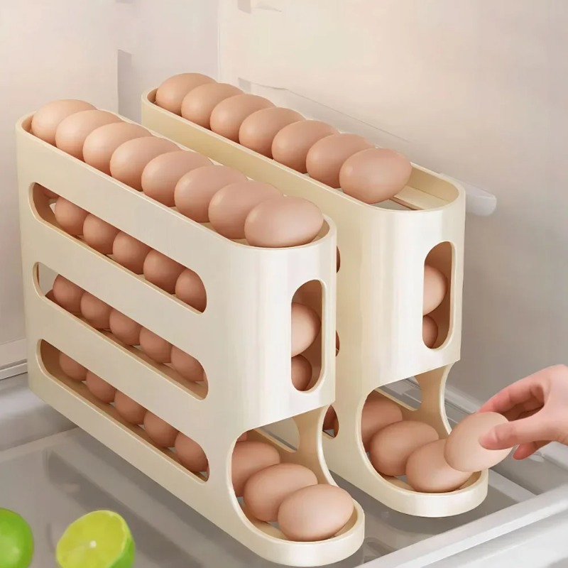 4 Layers Automatic Rolling Egg - Kitchen Baking Tray Storage ulasan dan harga