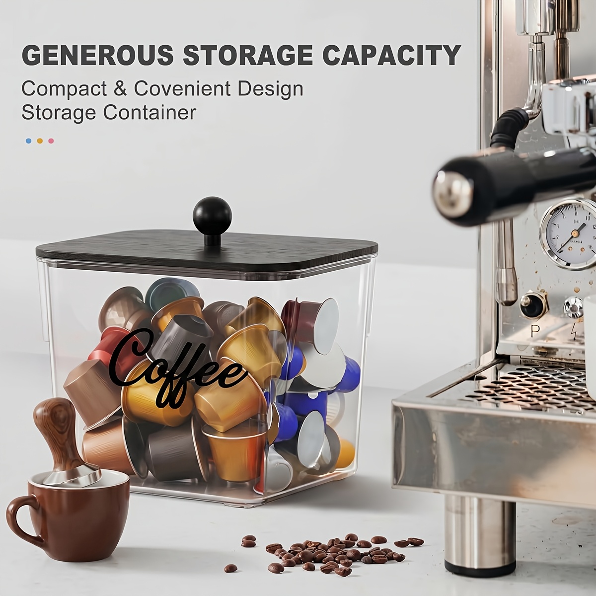 Coffee Pod Holder with Lids Pl - Kitchen Baking Tray Storage ulasan dan harga