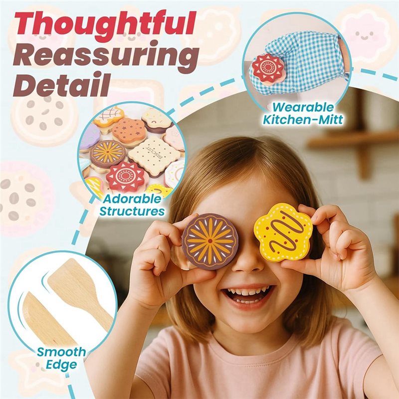 WOWFU-Wooden Cookie Play Food  - Baking Kitchen Kids ulasan dan harga