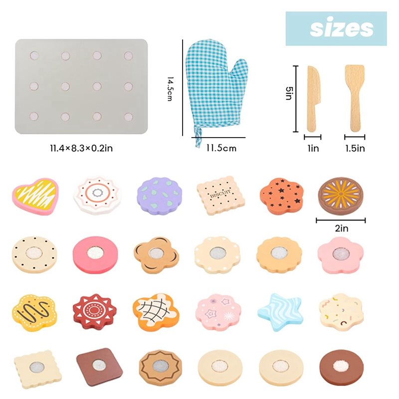 WOWFU-Wooden Cookie Play Food  - Baking Kitchen Kids ulasan dan harga