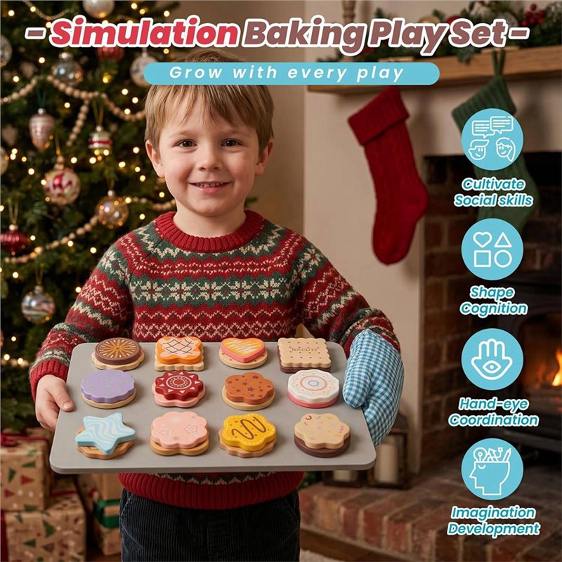 WOWFU-Wooden Cookie Play Food  - Baking Kitchen Kids ulasan dan harga