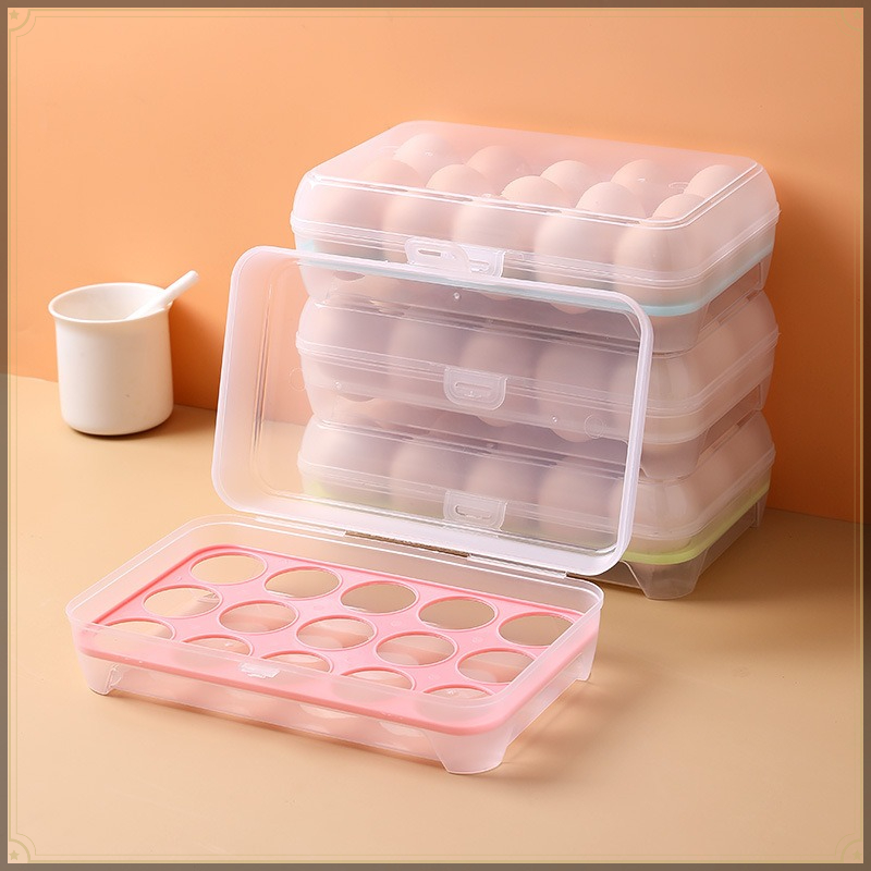 Egg Storage Box 15 Grids PP Vi - Kitchen Baking Tray Storage ulasan dan harga