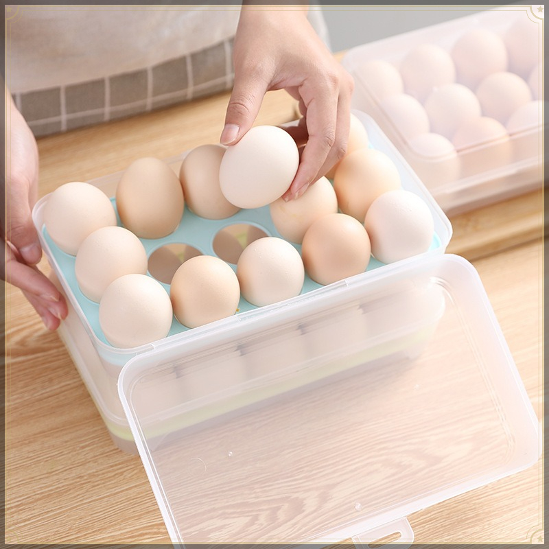 Egg Storage Box 15 Grids PP Vi - Kitchen Baking Tray Storage ulasan dan harga