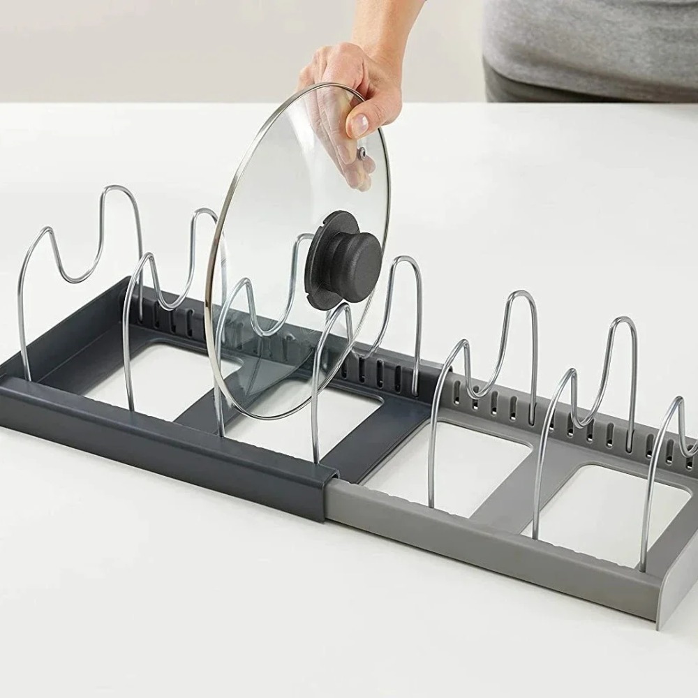 2026 7-Grid Retractable Pot Ra - Kitchen Baking Pan Organizer ulasan dan harga