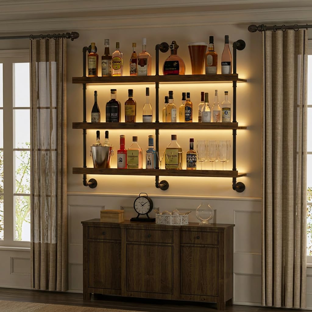 Wall Mounted Wine Rack With LE - Kitchen Zo ulasan dan harga