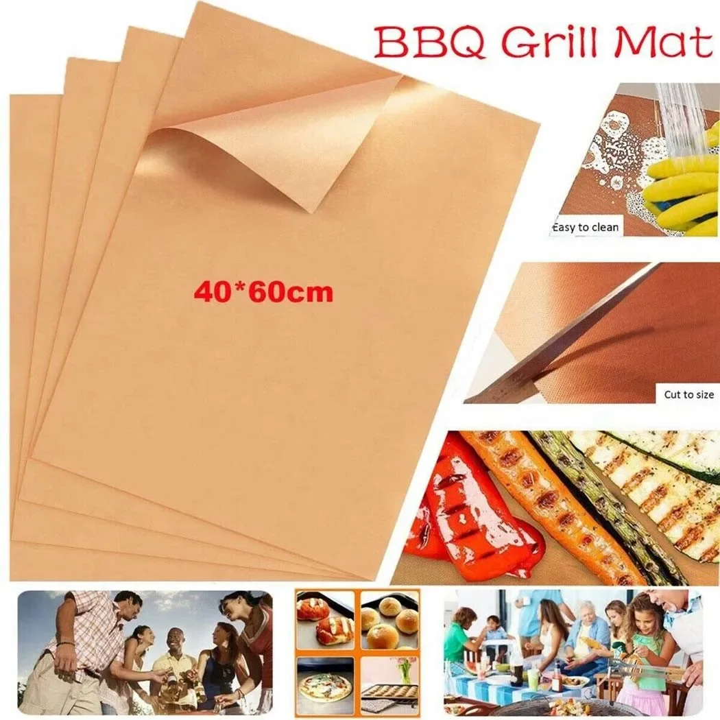 4pcs Non-stick BBQ Grill Mat 6 - Super Kitchen Baking Mat ulasan dan harga
