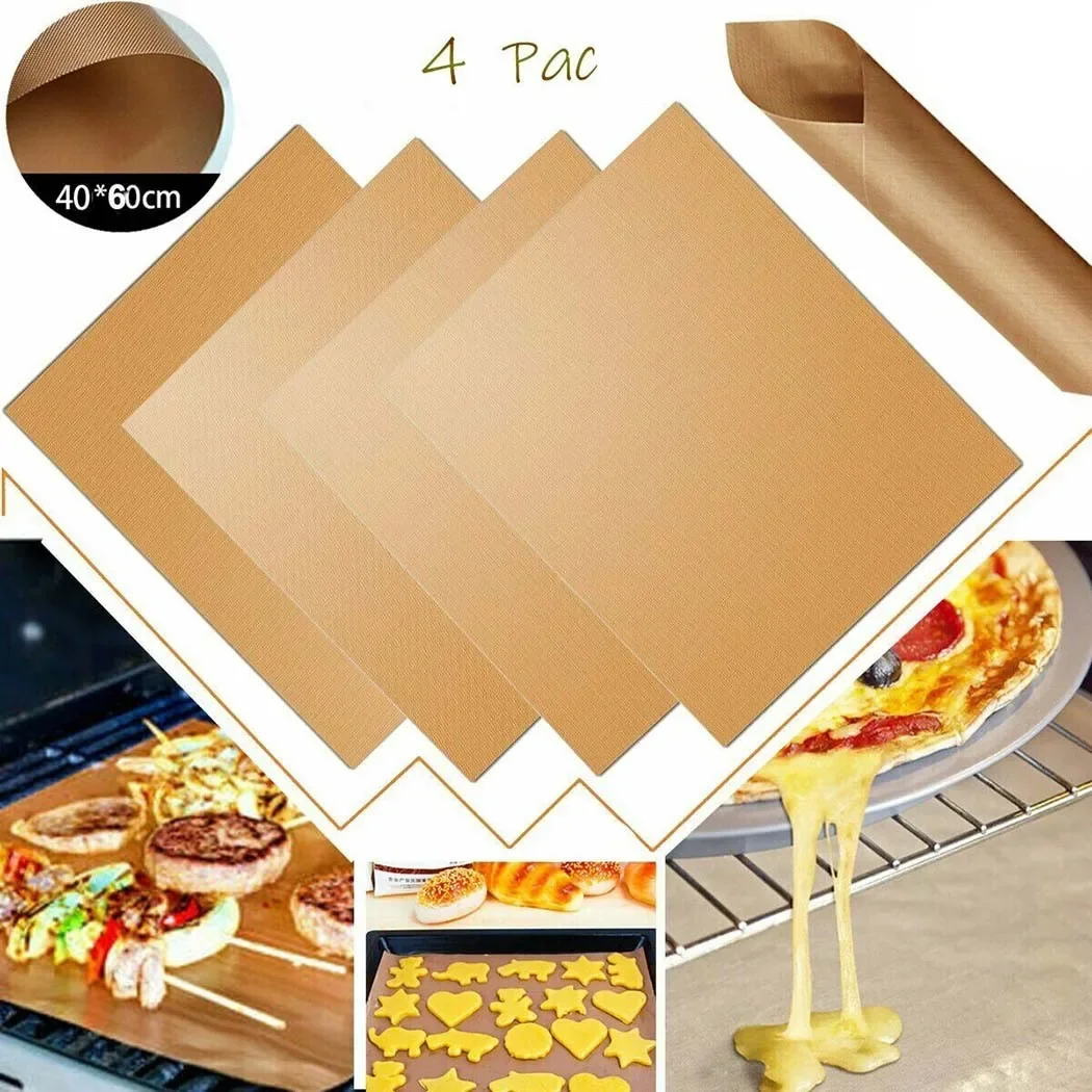 4pcs Non-stick BBQ Grill Mat 6 - Super Kitchen Baking Mat ulasan dan harga