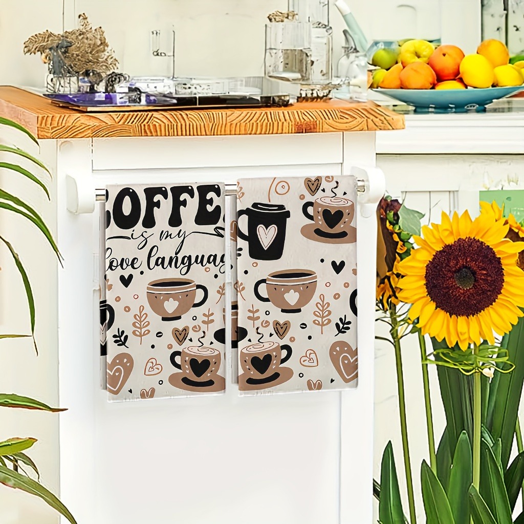 2Pc brown coffee cup kitchen t - Baking Kitchen Set ulasan dan harga