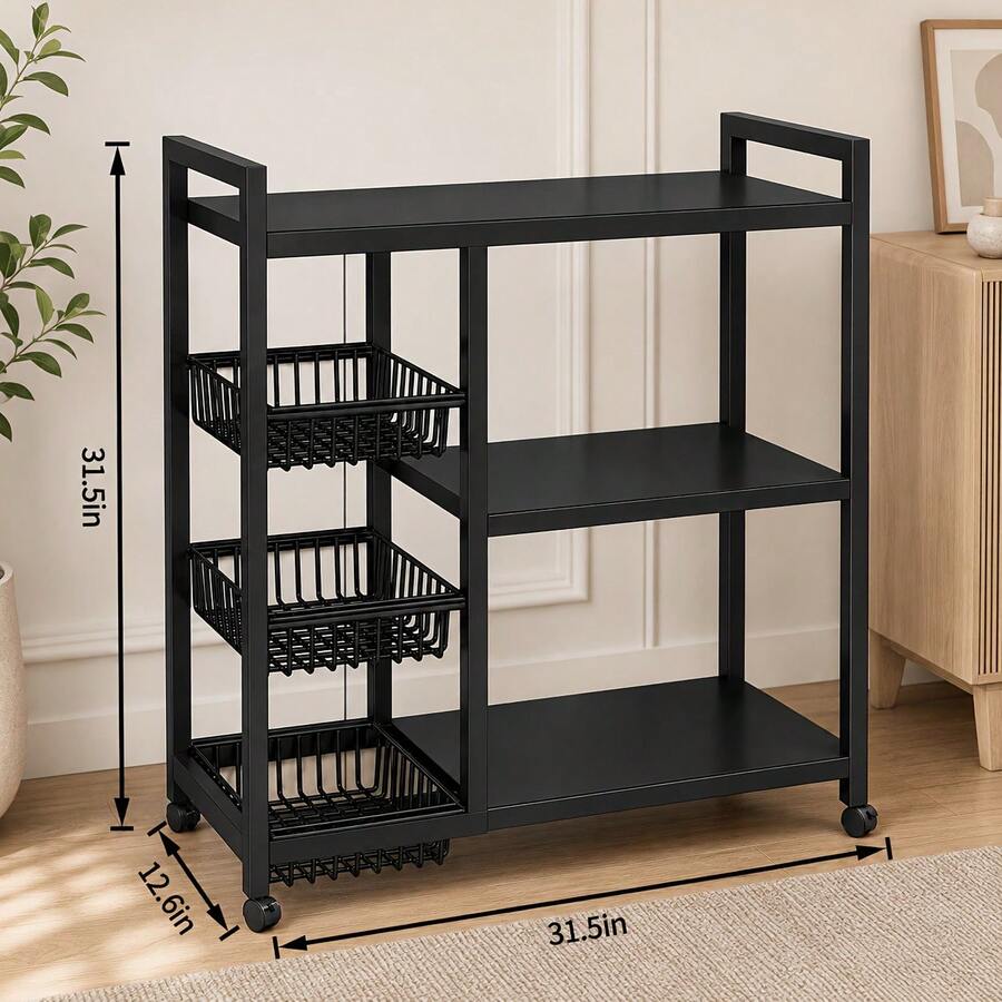 1pc Mobile Storage Rack, Adjus - Kitchen Zo ulasan dan harga