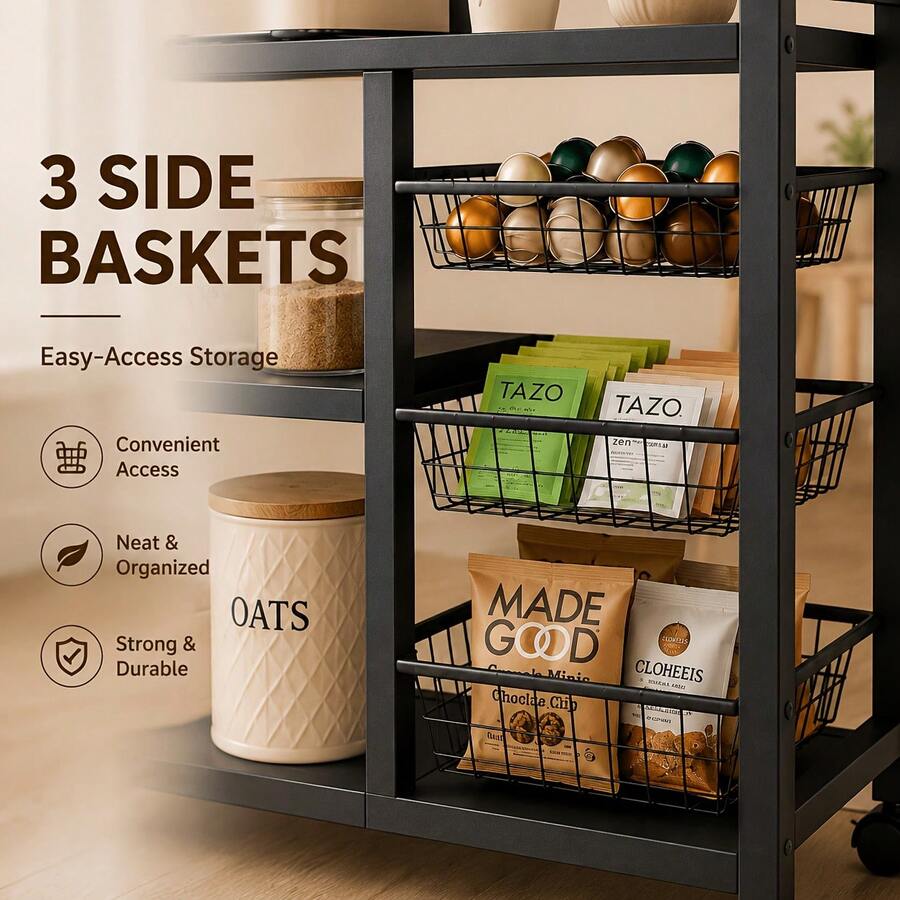 1pc Mobile Storage Rack, Adjus - Kitchen Zo ulasan dan harga