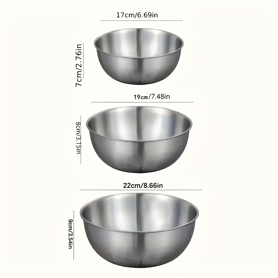3pcs Stainless Steel Salad Bow - Baking Kitchen Set ulasan dan harga