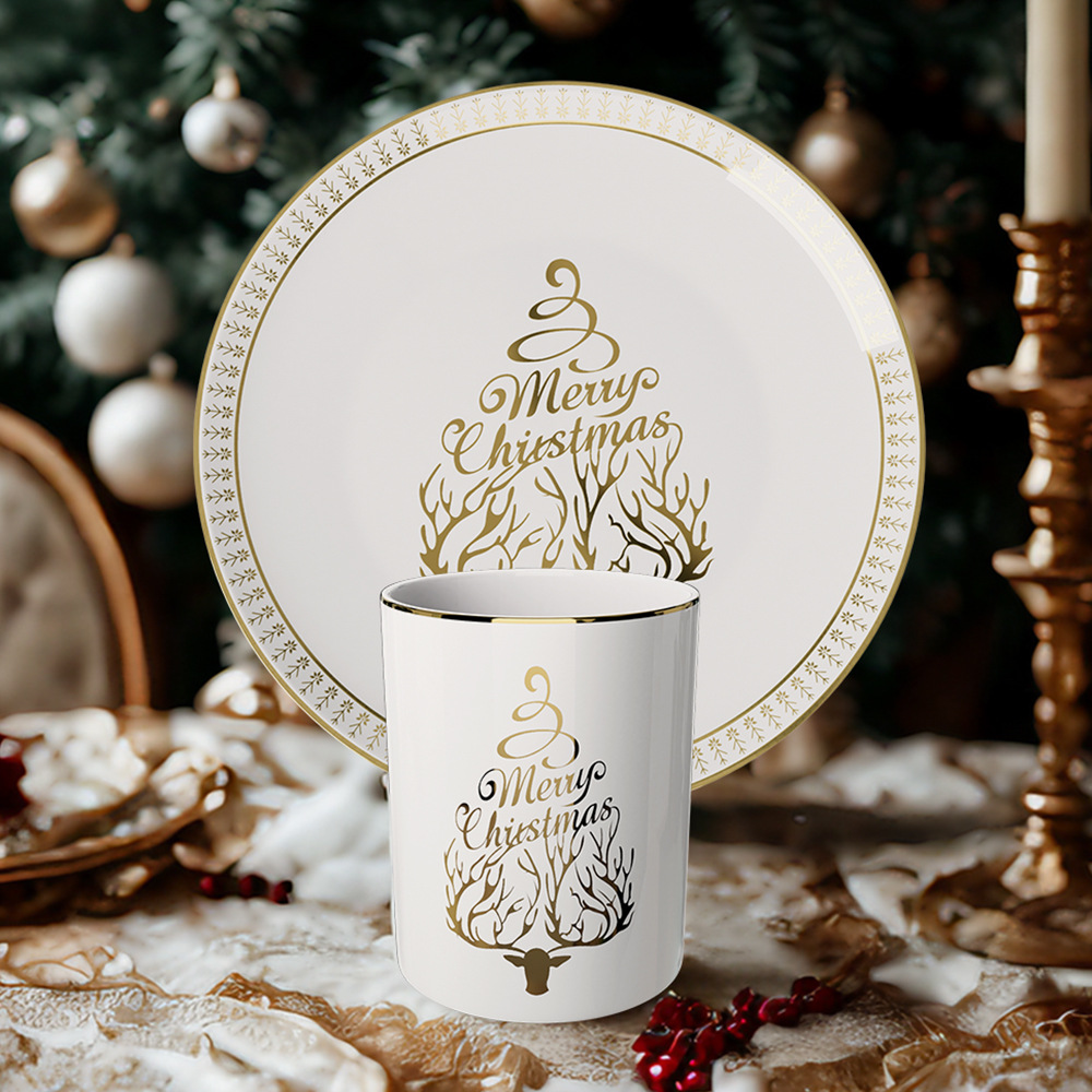 Luxury Merry Christmas Gold Ri - Cake Board Round ulasan dan harga
